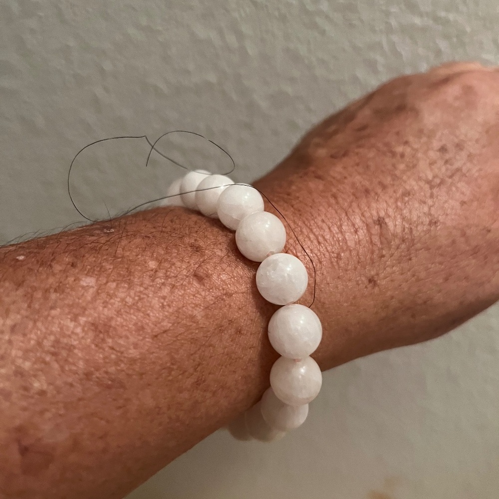 White gemstone bracelet 7”